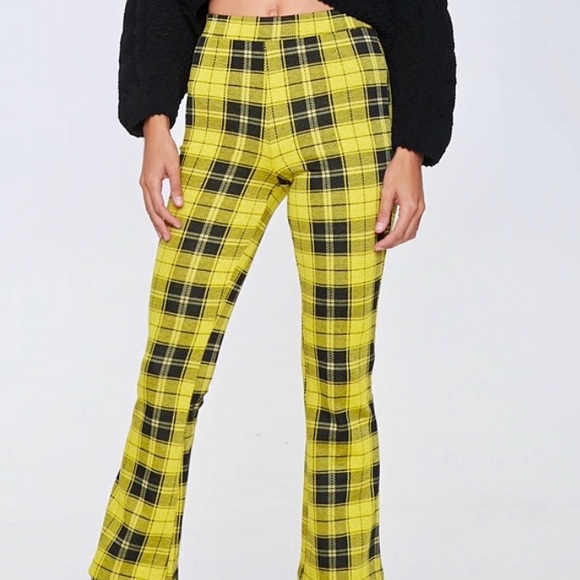 Plaid Flare Pants - Picture 1 of 4
